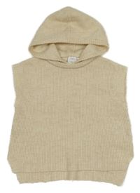 Béžová svetrová vesta s kapucí Zara