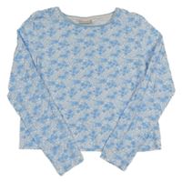 Světlemodré květované crop triko Matalan