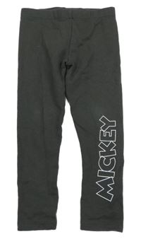 Tmavošedé teplé legíny s nápisem - Mickey Disney