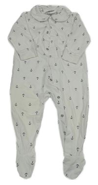 Bílý overal s kotvami a límečkem H&M