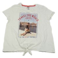 Bílé tričko s dívkou C&A