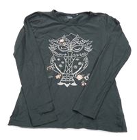 Antracitové triko se sovou Yigga