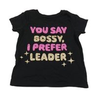 Černé tričko s nápisem Place