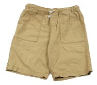 Hnědé lněné kraťasy C&A