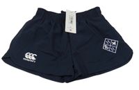 Nové - Tmavomodré šusťákové kraťasy s výšivkou Canterbury