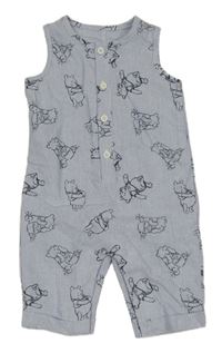 Bílo-modrý pruhovaný kalhotový overal s Púem George