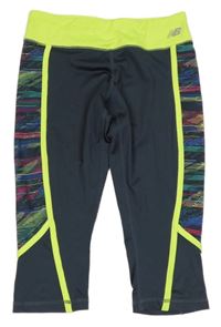 Antracitovo-vzorované sportovní capri legíny New Balance