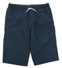 Tmavomodré šusťákové kraťasy C&A