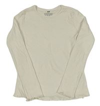 Smetanové žebrované triko H&M