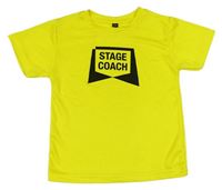 Žluté sportovní tričko s černým nápisem 