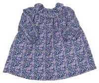 Bílo-modro-lila květované lehké šaty Dunnes Stores 