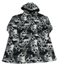 Šedo-černá vzorovaná oversize mikina s míči a kapucí George