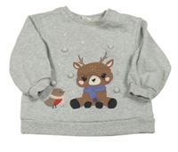Šedá melírovaná mikina se sobem H&M