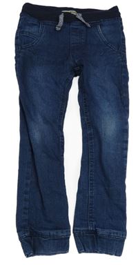 Tmavomodré cuff rifle s úpletovým pasem Pocopiano