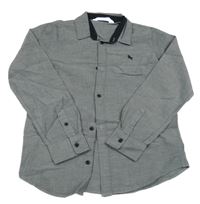 Šedá košile s výšivkou H&M