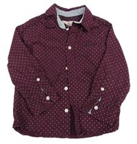 Vínová puntíkatá košile H&M