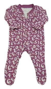 Fialovo-bílý overal s číslicemi