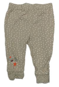 Světlebéžové puntíkaté lehké tepláky