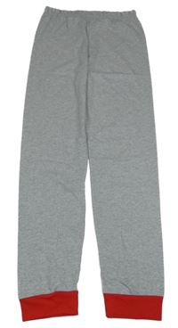 Šedé melírované pyžamové kalhoty s červeným lemem Nutmeg