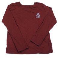 Vínová mikina s výšivkou dina H&M