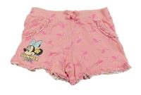 Růžové kraťasy s plameňáky a Minnie Primark