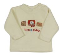 Smetanová fleecová mikina s obrázky 