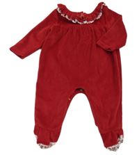 Červený sametový overal s límečkem George