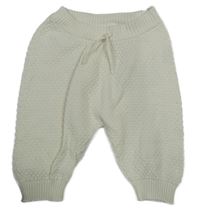 Smetanové vzorované pletené tepláky Ergee