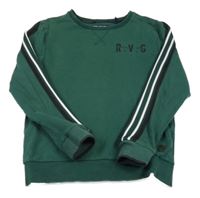 Tmavozelená mikina s pruhem a nápisem RAVAGIO