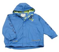 Modrá nepromokavá jarní bunda s raketou a kapucí x-mail