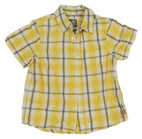 Žluto-bílo-hnědá kostkovaná košile H&M