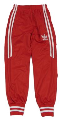 Červené sportovní tepláky s pruhy a logem - Adidas