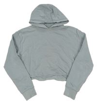 Šedomodrá crop mikina s kapucí H&M
