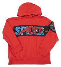 Červeno-černá mikina se Spidermanem a kapucí Marvel
