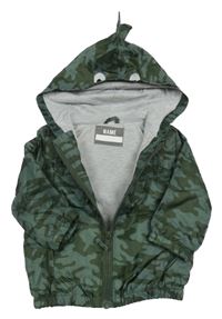 Khaki army šusťáková podzimní bunda s kapucí 