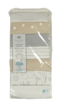 7x Bílo-šedo-béžové body Primark