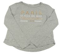 Šedé melírované triko s nápisem H&M
