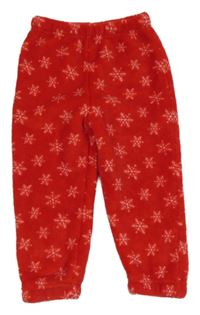 Červené plyšové pyžamové kalhoty s vločkami V by Very