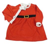 Nové - 2set - Červeno-bílo-černé fleecové šaty + čepice - Santa H&M