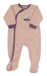 Růžovo-fialový fleecový overal s králíkem Ergee