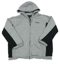 Světlešedo-černá propínací mikina s logem a kapucí Firetrap 