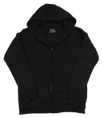 Černá propínací zateplená mikina s kapucí Primark