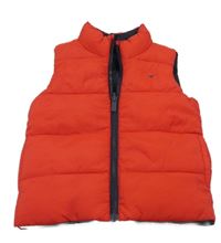 Červeno-tmavomodrá šusťáková zateplená vesta s dinem Matalan