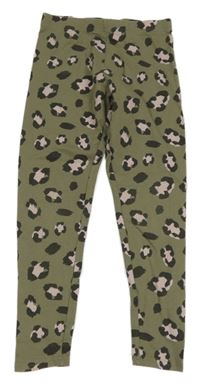 Khaki-růžové legíny s leopardím vzorem Primark