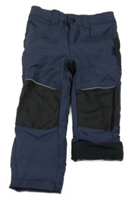 Tmavomodro-černé šusťákové outdoorové kalhoty Active touch 