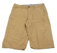 Hnědé plátěné chino kraťasy H&M