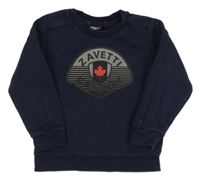 Tmavomodrá mikina s potiskem 