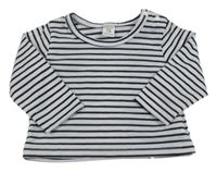 Bílo-tmavomodré pruhované triko Shein