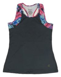 Antracitovo-růžovo-modrý sportovní top s listy Killtec