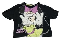 Černé crop tričko s Minnie 